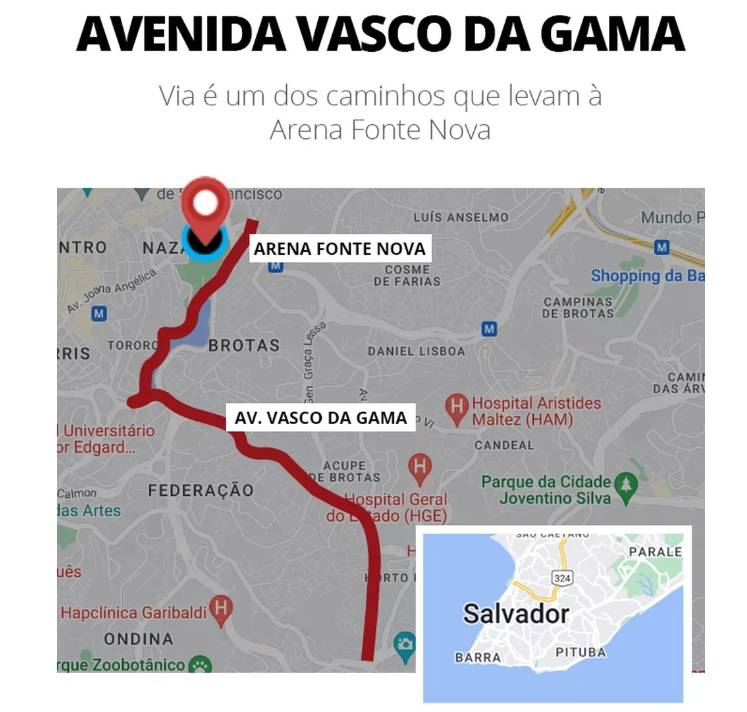 Avenida Vasco da Gama, que corta Salvador do Rio Vermelho ao Dique do Tororó