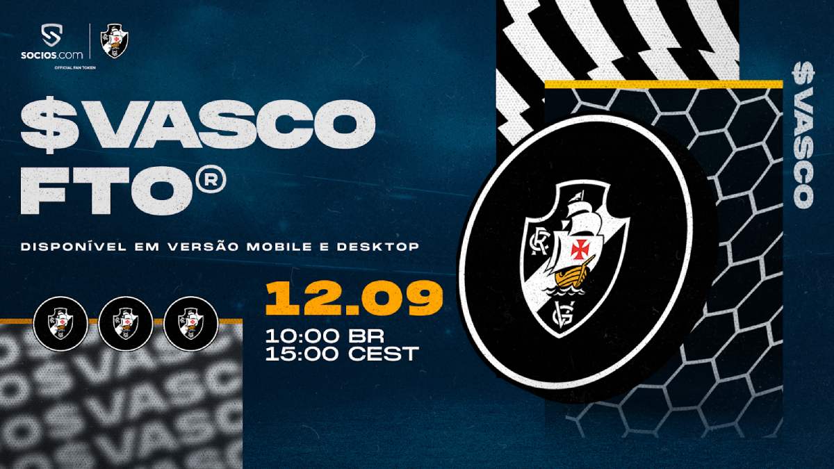 Vasco lançará Fan Tokens em parceria com a Socios.com