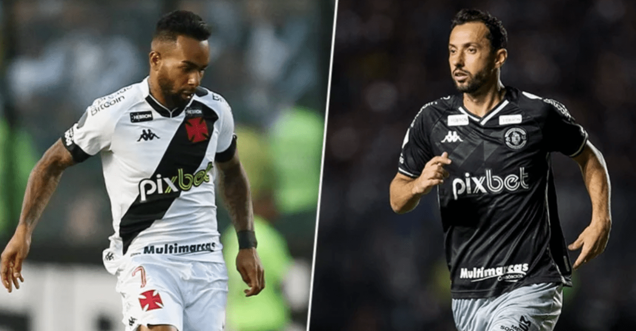 Alex Teixeira e Nene em ação pelo Vasco