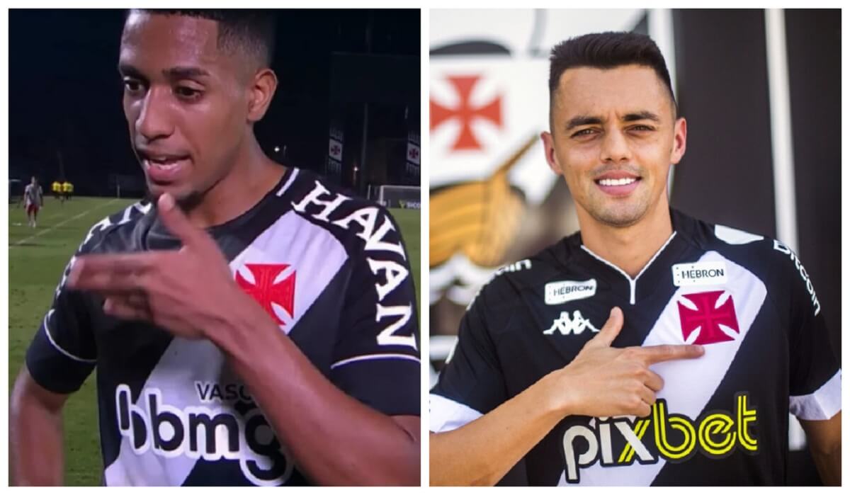 Miranda e Matheus Ribeiro com a camisa do Vasco