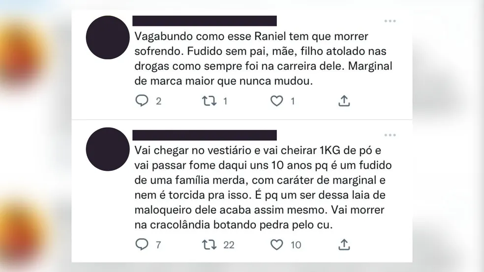 Ofensa de torcedores do Sport a Raniel nas redes sociai