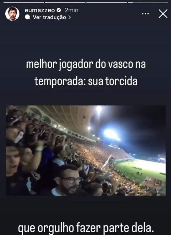 Bruno Mazzeo festeja vitória do Vasco