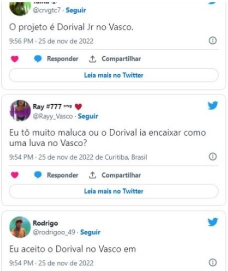 Torcida do Vasco pede o retorno de Dorival Júnior