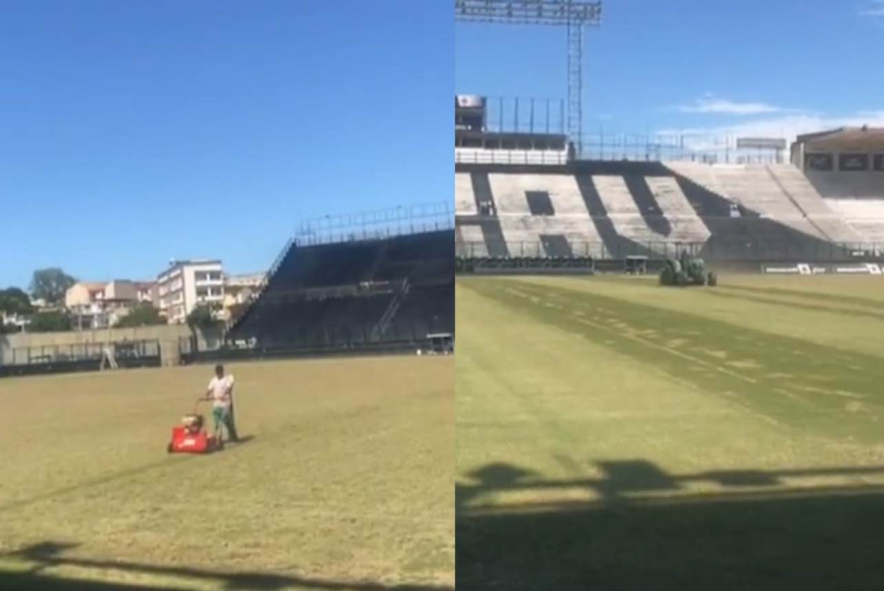 Reforma no grama de São Januário