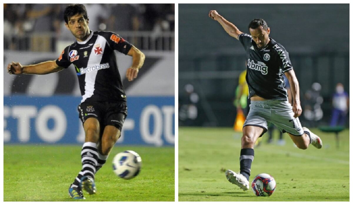 Respectivamente, Juninho Pernambucano e Nenê em ação pelo Vasco