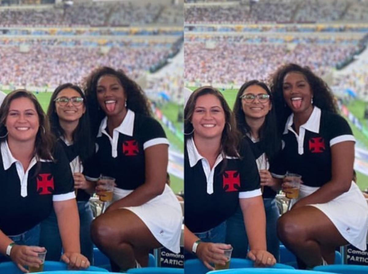 Iza com amigas no Maracanã