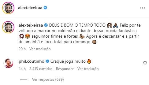 Philippe Coutinho elogia Alex Teixeira