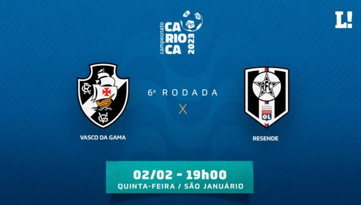 Vasco x Resende será pela 5ª rodada do Carioca