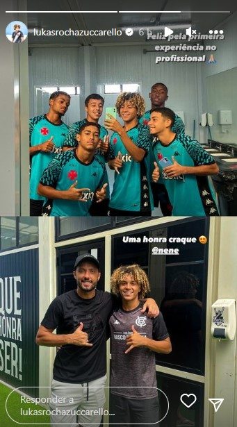 Lukas Zuccarello posta sobre experiência no profissional do Vasco