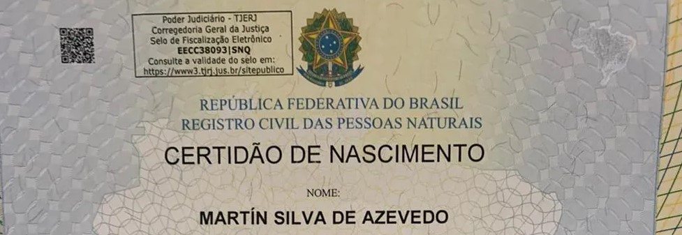 Certidão de nascimento de Martín Silva