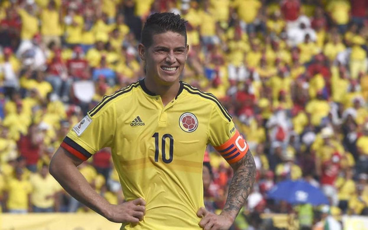 James Rodríguez em ação pela Seleção da Colômbia