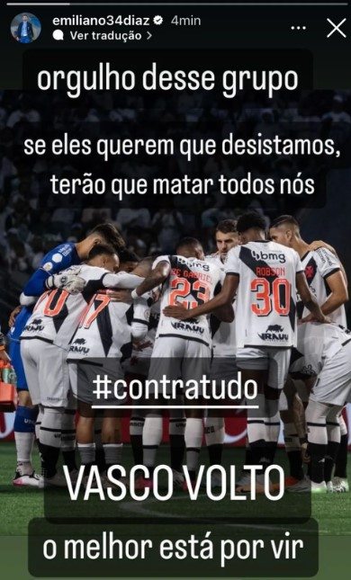 Emiliano Díaz posta mensagem após derrota para o Palmeiras