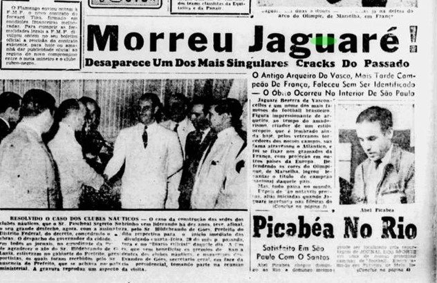 Notícia da morte de Jaguaré