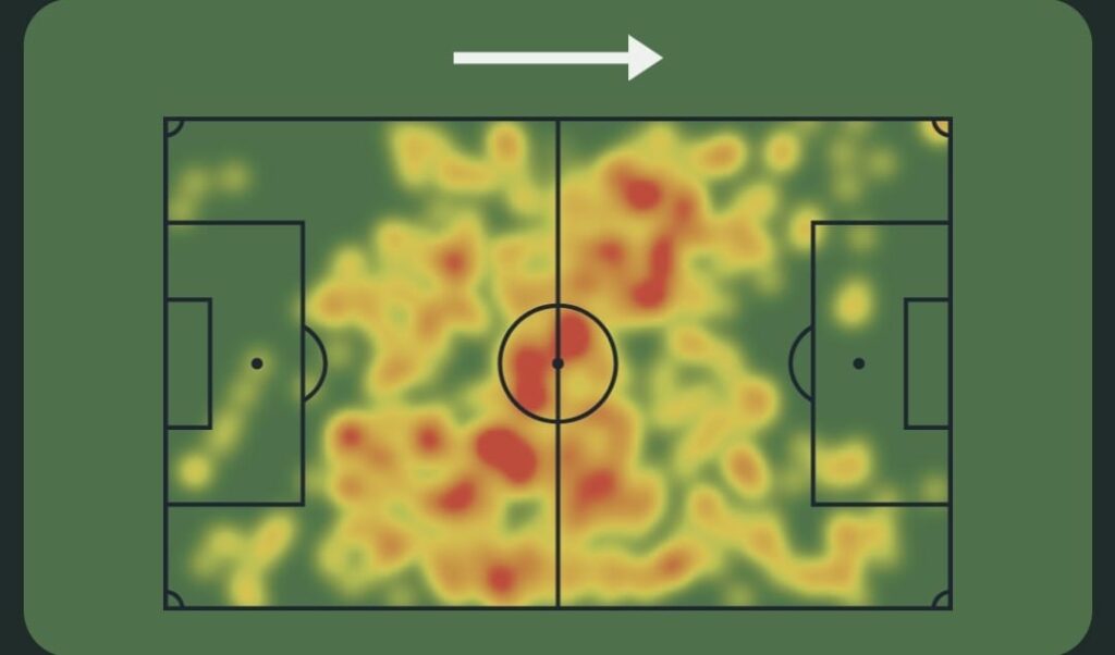 Mapa de calor de Paulinho no Vasco