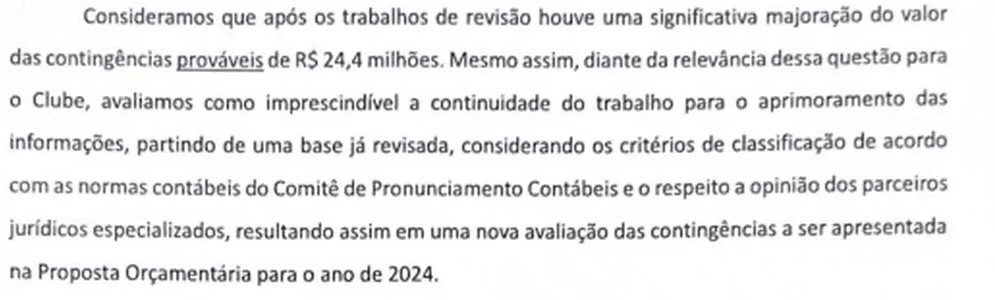 Mais detalhes do parecer do Conselho Fiscal