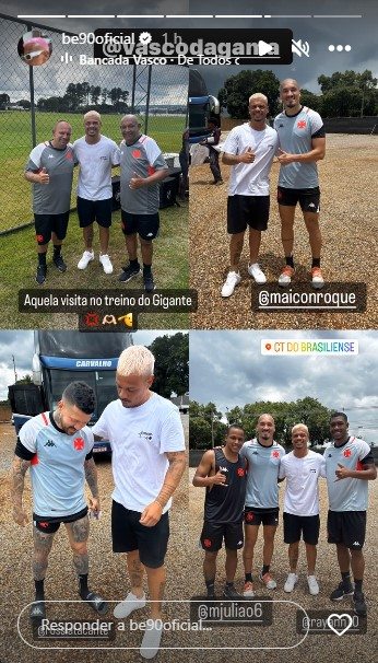 Bernardo visita treino do Vasco em Brasília