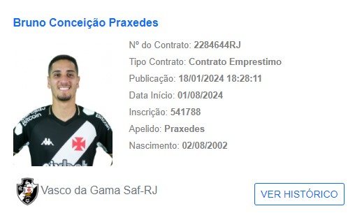 Bruno Praxedes aparece no BID da CBF