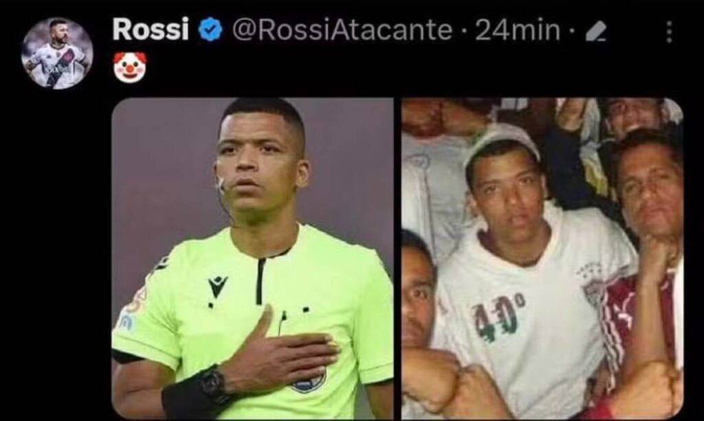 Rossi posta foto de árbitro com camisa de organizada do Fluminense