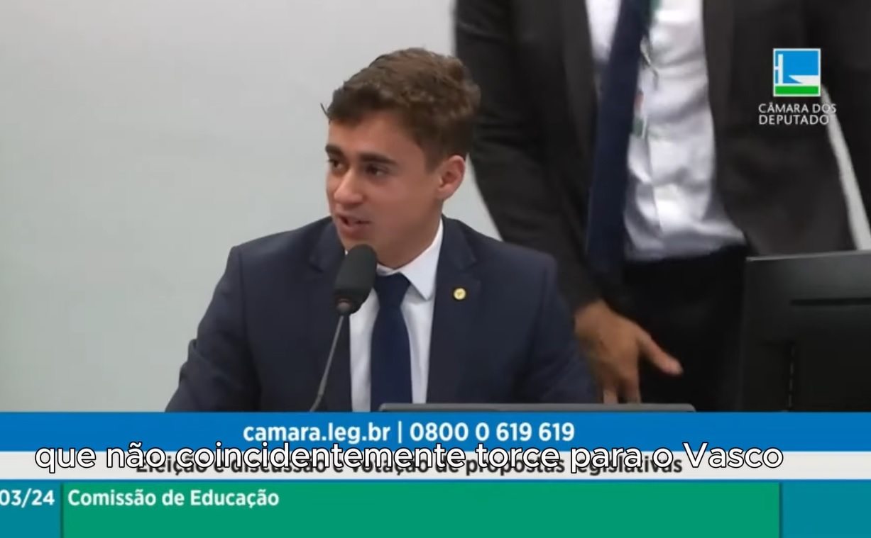 Nikolas Ferreira zoa deputado vascaíno sobre ser vice