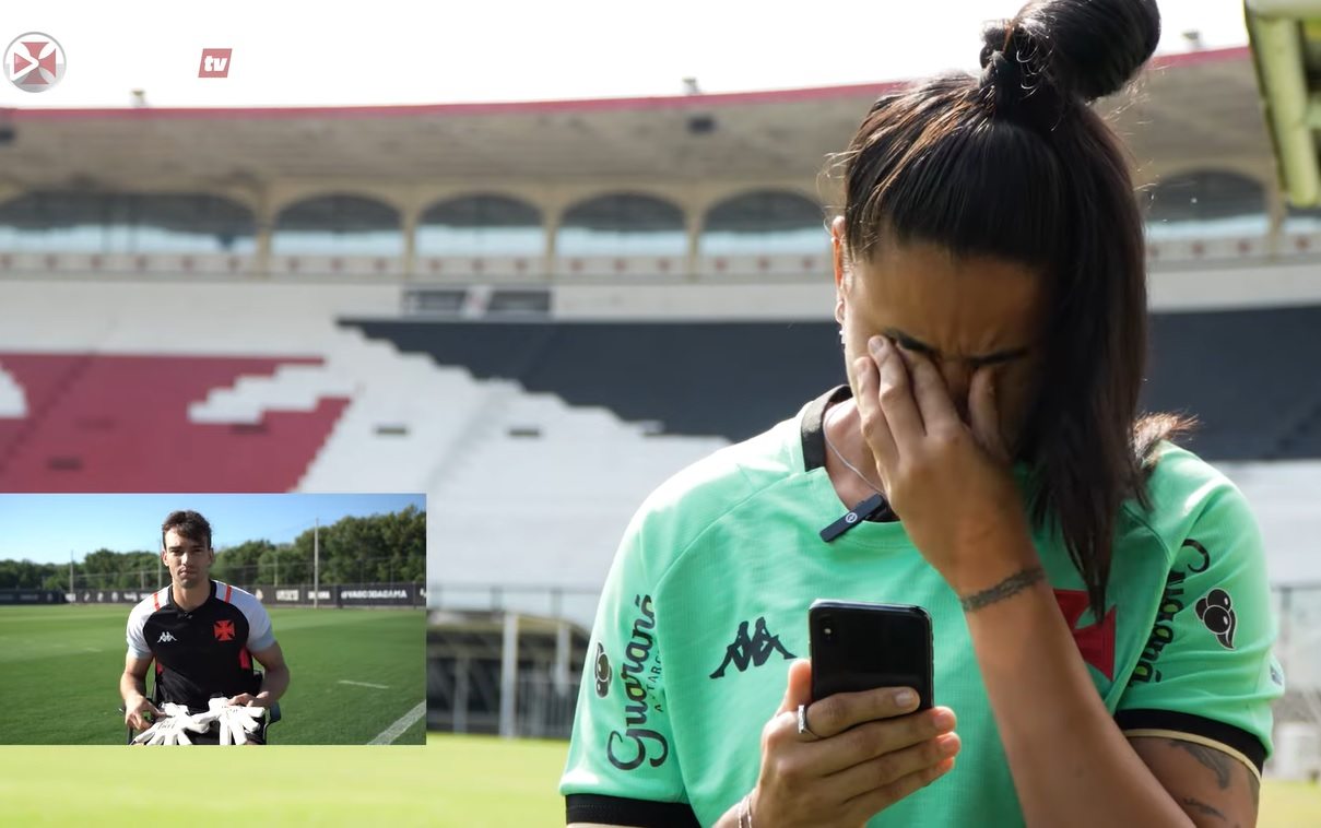 Taty Silva se emociona com Léo Jardim