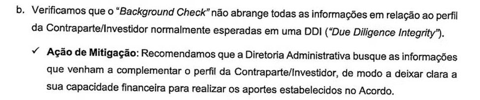 Parecer favorável sobre a checagem da 777