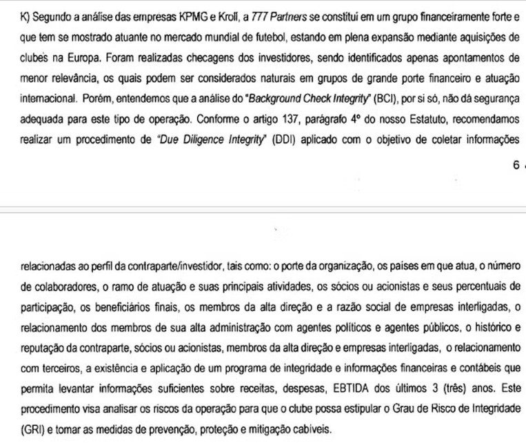 Parecer de abstenção sobre a checagem da 777