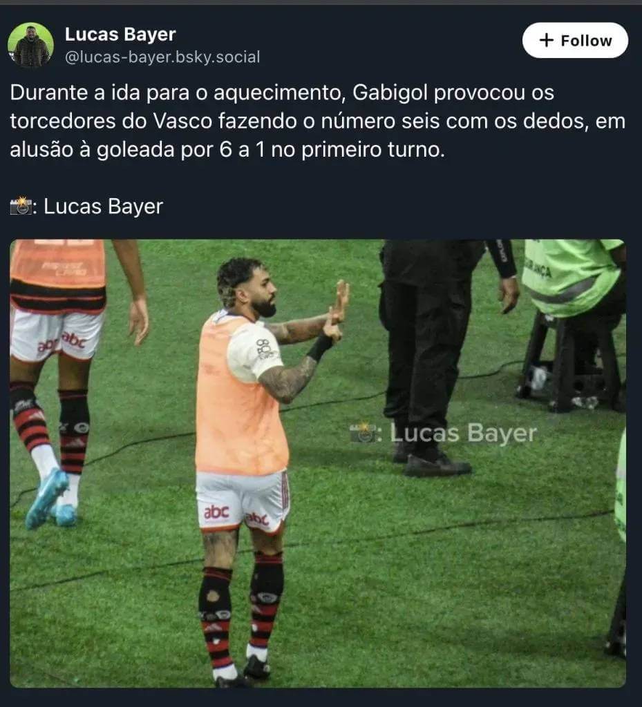 Gabigol provoca torcedores do Vasco 