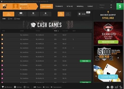 As mesas de cash games possuem jogadores 24 horas por dia