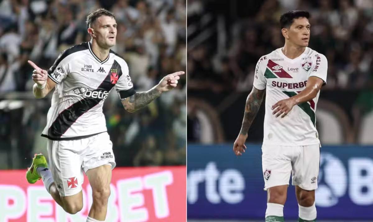 Vegetti e Cano, atacantes de Vasco e Fluminense