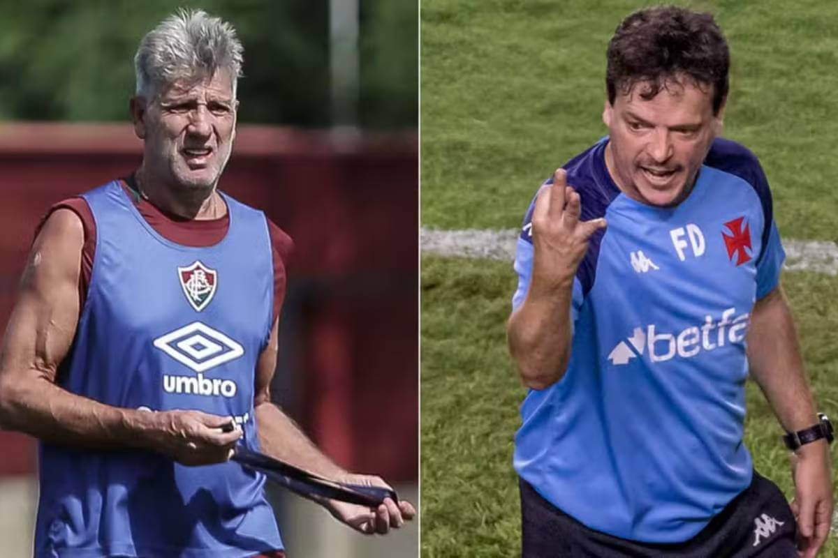 Renato Gaúcho e Fernando Diniz, técnicos de Fluminense e Vasco