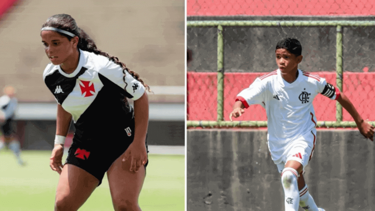 Linda Isadora e Ivan Gomes atuando por Vasco da Gama e Flamengo