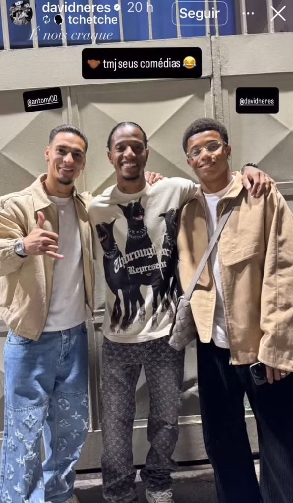 Antony, Tchê Tchê e David Neres juntos