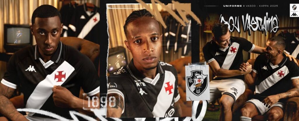 Jogadores com a nova camisa do Vasco