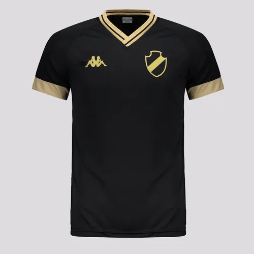 Camisa Kappa Vasco Supporter Up Preta E Dourada