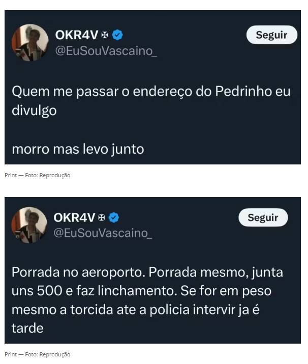 Publicações do influenciador Krav