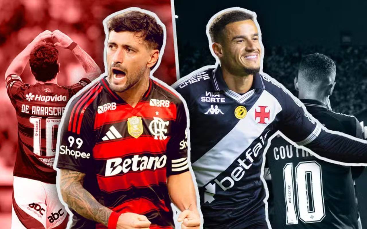 Coutinho e Arrascaeta, camisas 10 de Vasco e Flamengo