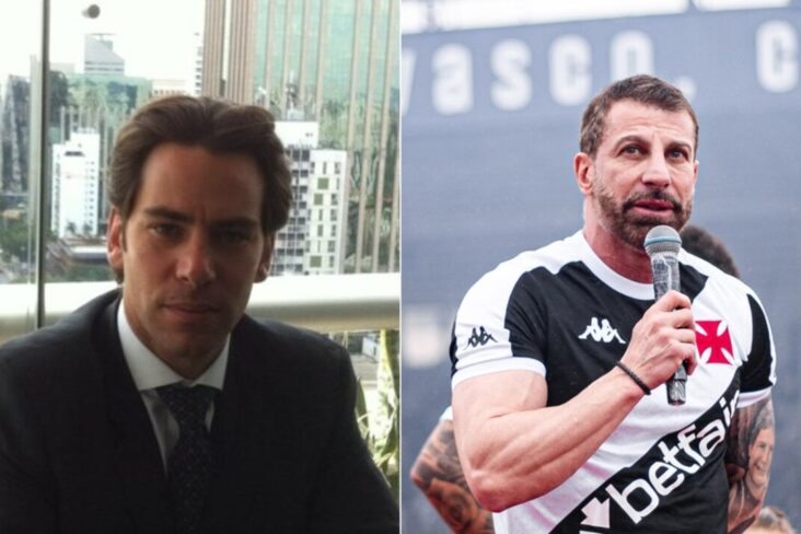 Marcos Lamacchia (esquerda) e o presidente do Vasco, Pedrinho (direita)