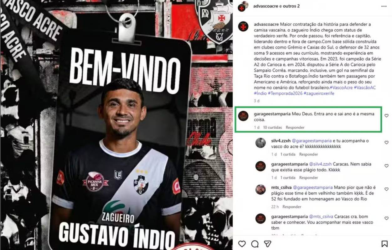 Torcedores confundem perfil do Vasco em rede social