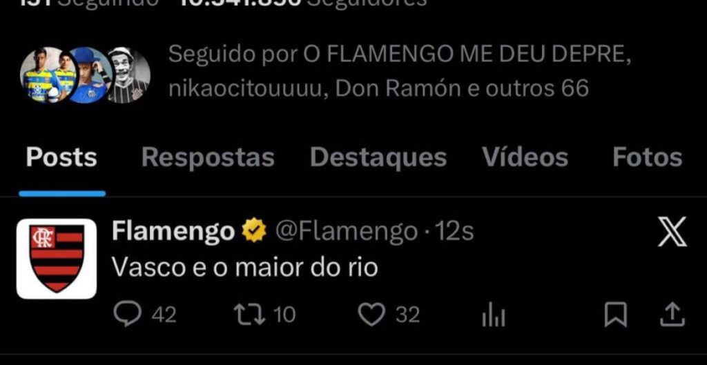 Hackers invadem conta do Flamengo em rede social