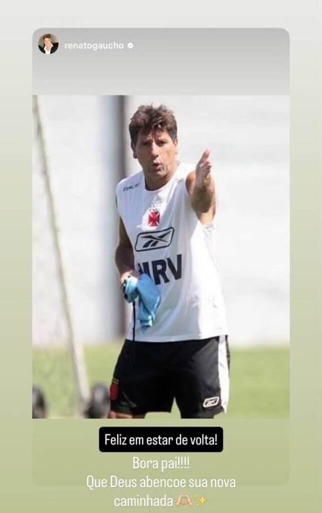 Carol vibra com retorno de Renato ao Vasco