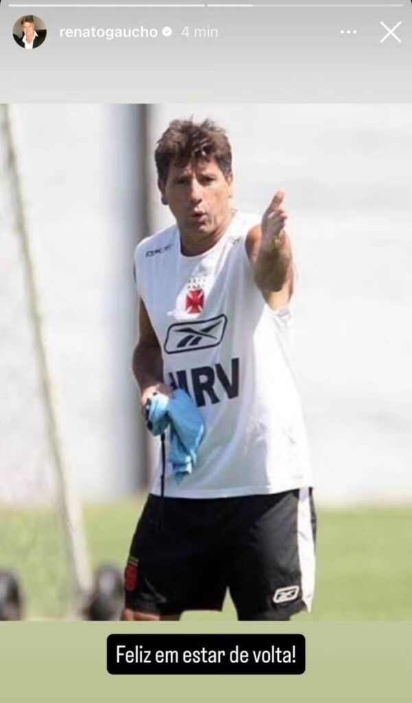 Renato Gaúcho comemora acerto com Vasco