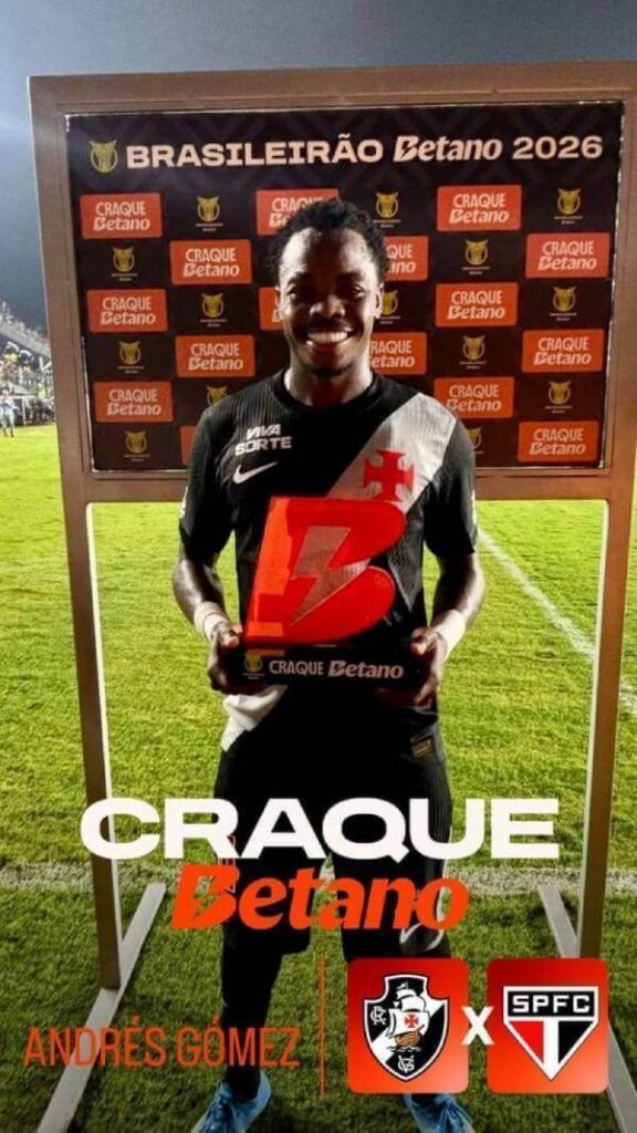 Andrés Gómez é eleito o Craque Betano de Vasco 2 x 1 São Paulo