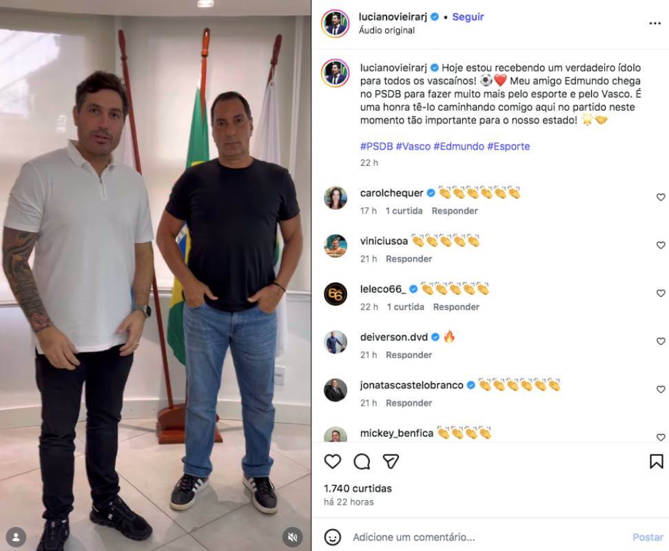 Post do deputado Luciano Vieira