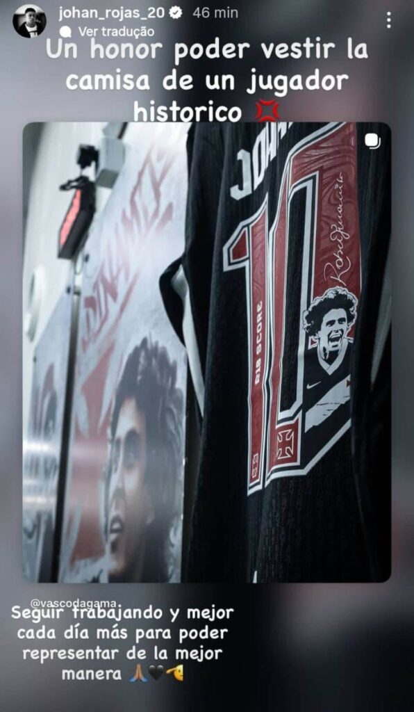 Johan Rojas exalta Dinamite após virada do Vasco