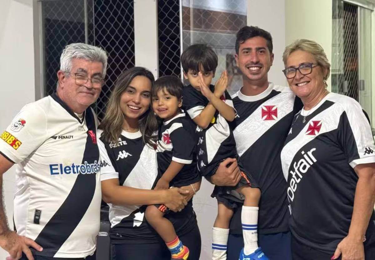 Vascaíno Caio Bonfim com a família