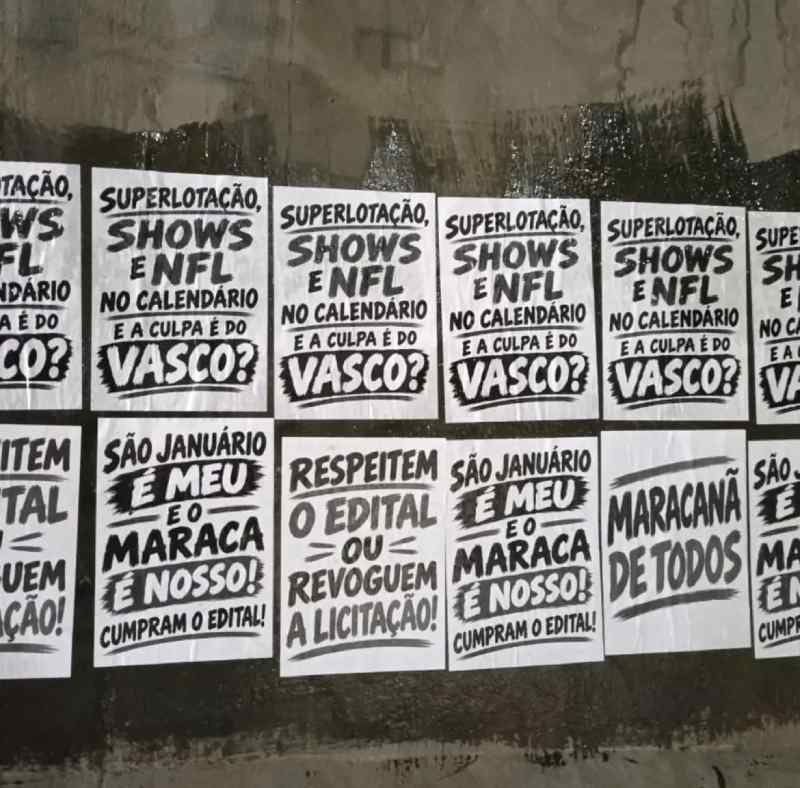 Protesto da torcida do Vasco contra o veto ao Maracanã