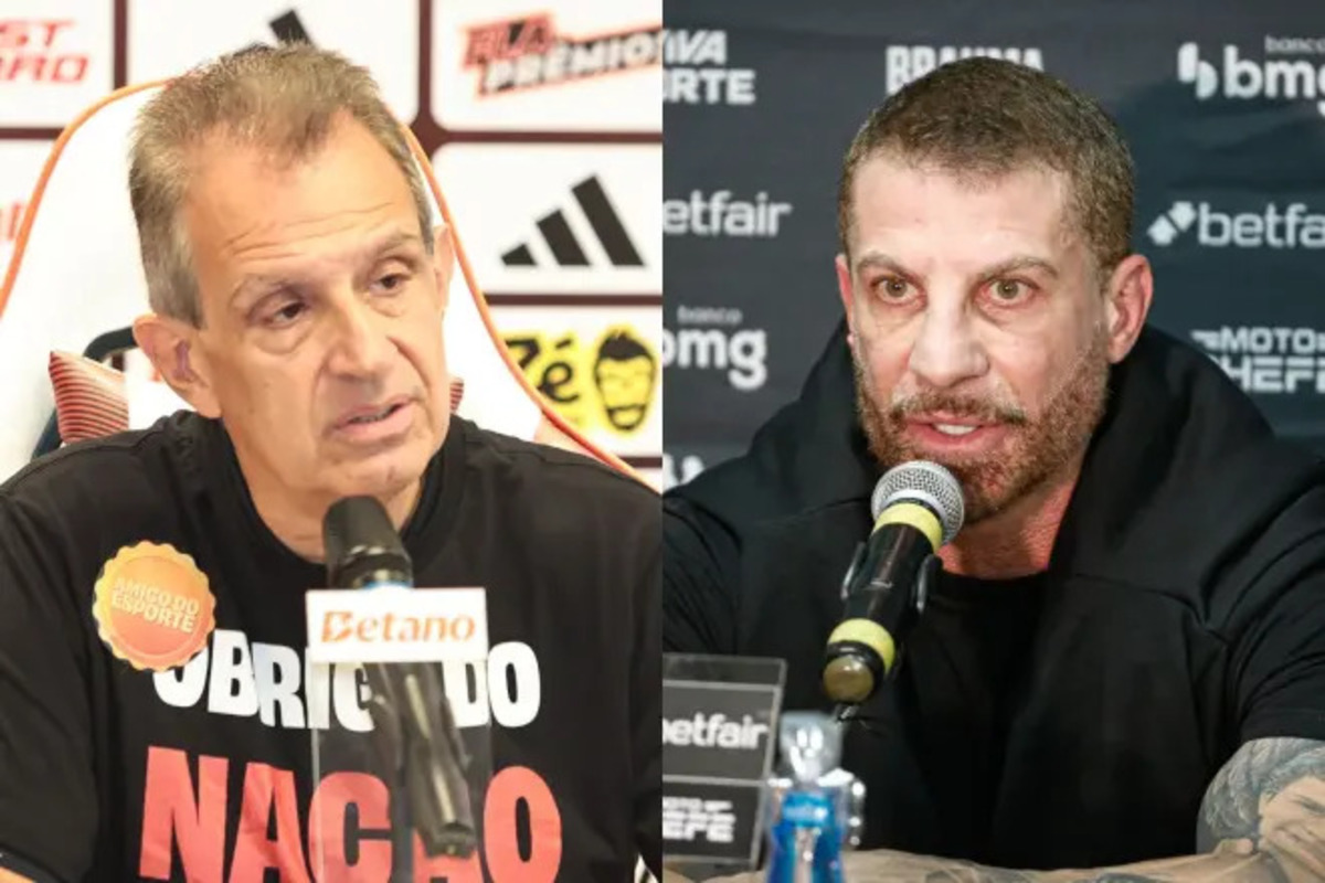 Luiz Eduardo Baptista, o Bap, e Pedrinho, presidentes de Flamengo e Vasco