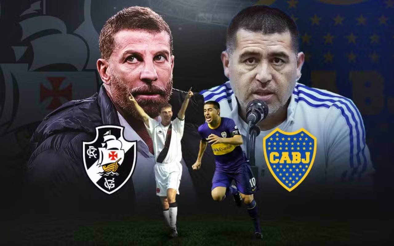 Pedrinho e Riquelme, presidentes de Vasco e Boca Juniors