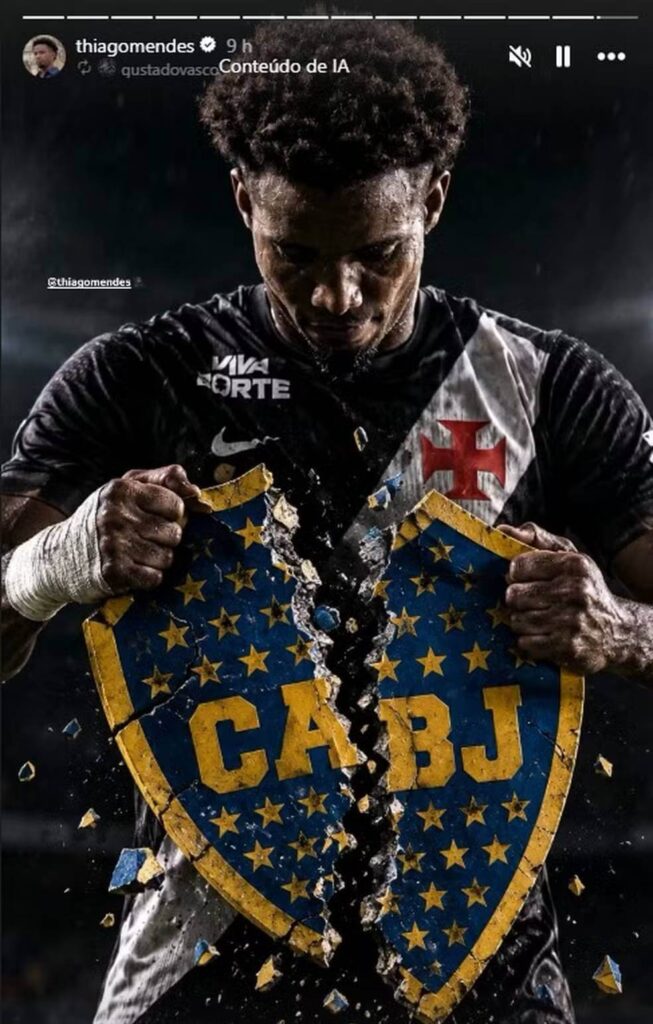 Thiago Mendes com escudo do Boca